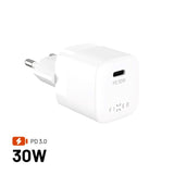 Fixed 30W Mini-Väggladdare med USB-C & PD - Vit
