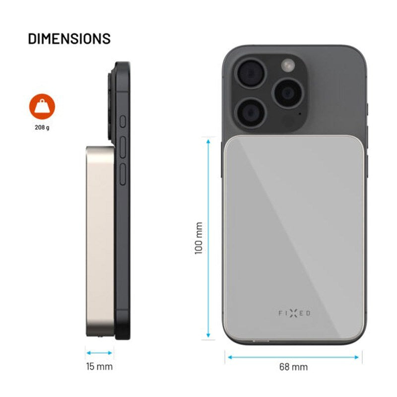 Fast MagZen Qi2 Trådlös Powerbank 10 000 mAh - Grå