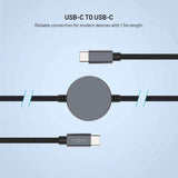 Fixed USB-C Laddkabel för Apple Watch & Samsung Galaxy Watch - 1.5m - Svart