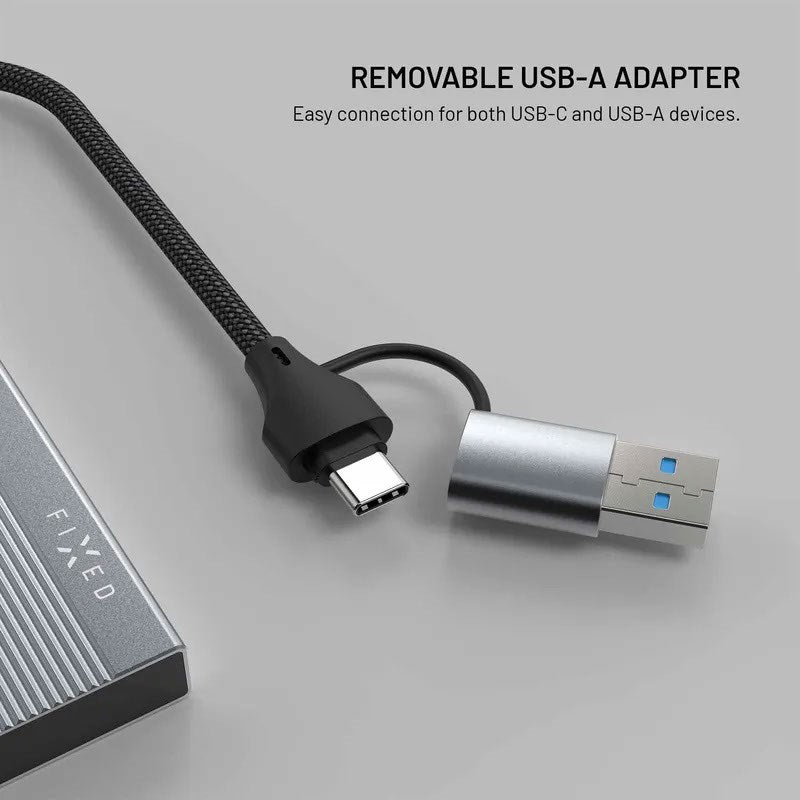 Fixed 4-i-1 USB-C-Multiport med 2 x USB-A 2 x USB-C - Silver