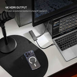 Fixed 5-i-1 USB-C Multiport med 3 x USB-C 1 x USB-A 1 x HDMI - Silver