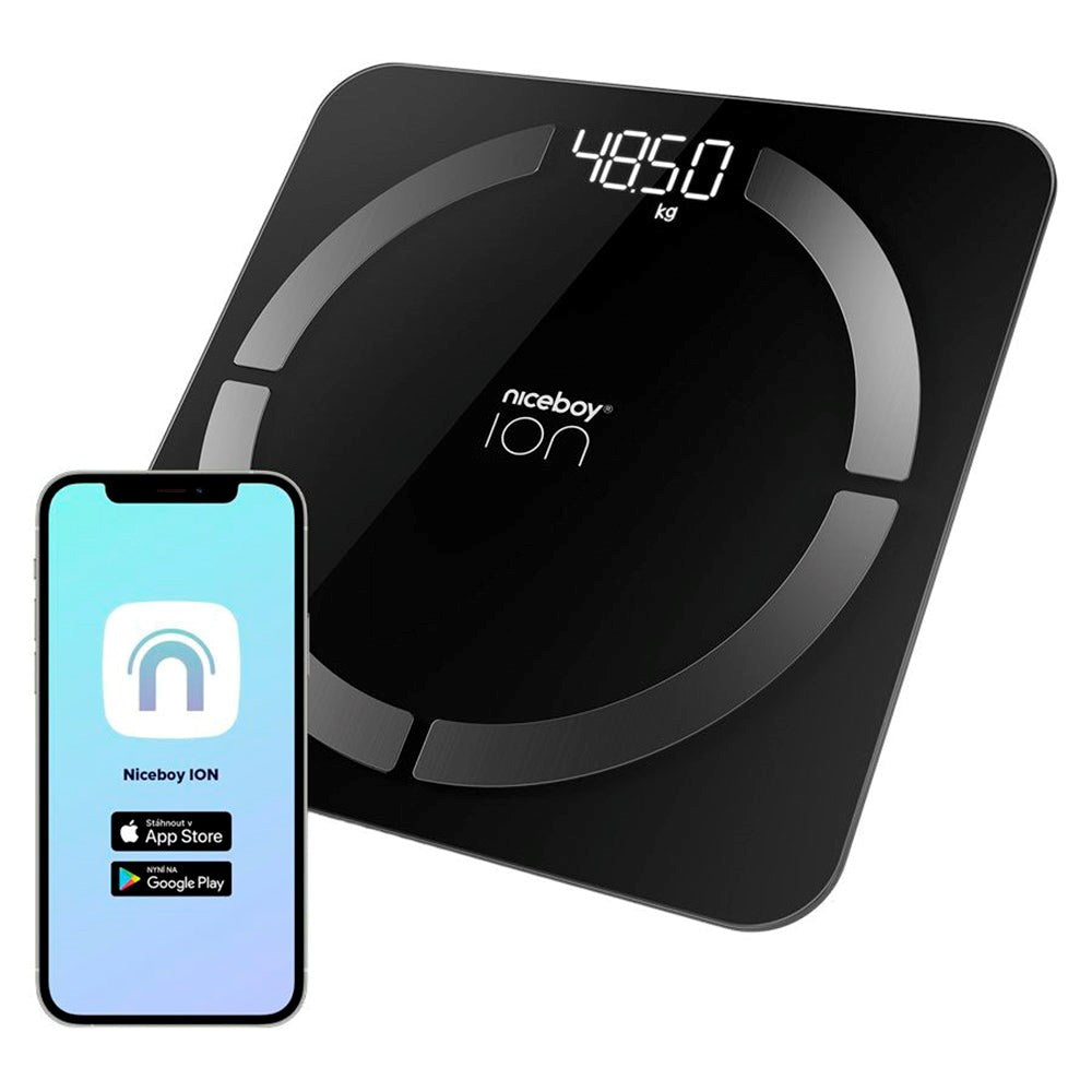 Niceboy ION Smart Scale - Bluetooth / Wifi Kroppsanalys Badvåg - Svart