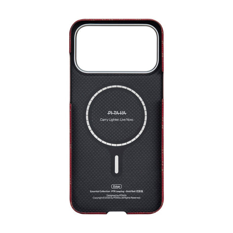 iPhone 17 Pro Max PITAKA Edge Monogram Skal - MagSafe Kompatibelt - Guld / Röd