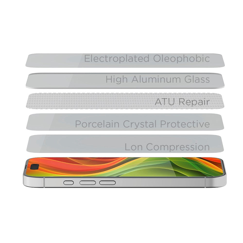 iPhone 16e / 14 / 13 / 13 Pro Mobile Origin Skyddsglas - Case Friendly - 2-Pack - Transparent