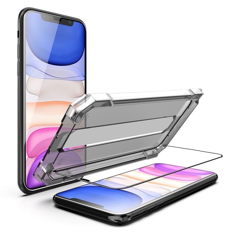 iPhone 11 / XR Mobile Origin Skärmskyddsglas m. Applikator - Genomskinlig / Svart Kant