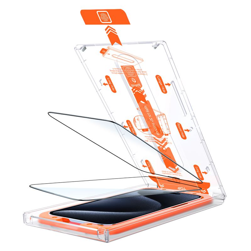 iPhone 15 Pro Mobile Origin Orange Screen Guard Skyddsglas - 2 st. - Genomskinlig