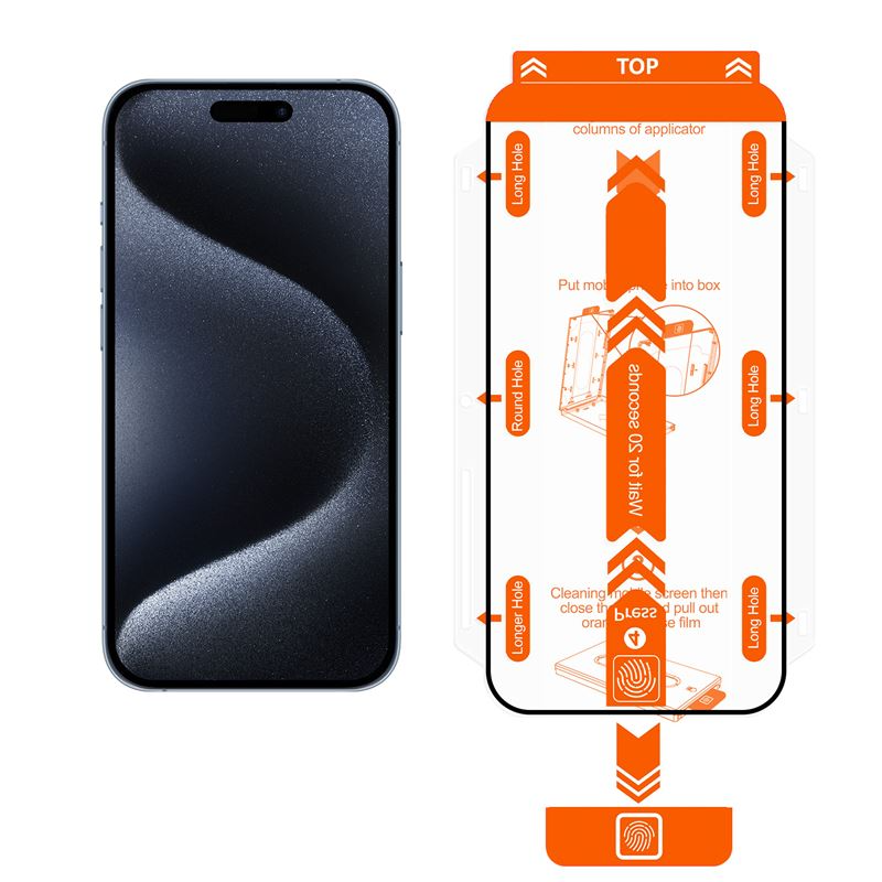 iPhone 15 Pro Mobile Origin Orange Screen Guard Skyddsglas - 2 st. - Genomskinlig