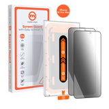 iPhone 15 Pro Max Mobile Origin Skyddsglas m. Privacy Funktion - Case Friendly - 2 stk - Svart Kant