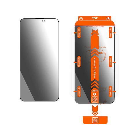 iPhone 15 Pro Max Mobile Origin Skyddsglas m. Privacy Funktion - Case Friendly - 2 stk - Svart Kant