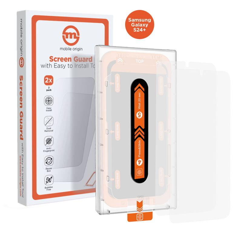 Samsung Galaxy S24+ (Plus) Mobile Origin Orange Screen Guard Skyddsglas - 2 st. - Genomskinlig