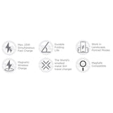 Mobile Origin TravelCharge Pro - Magnetisk Trådlös Laddare - MagSafe Kompatibel - Silver