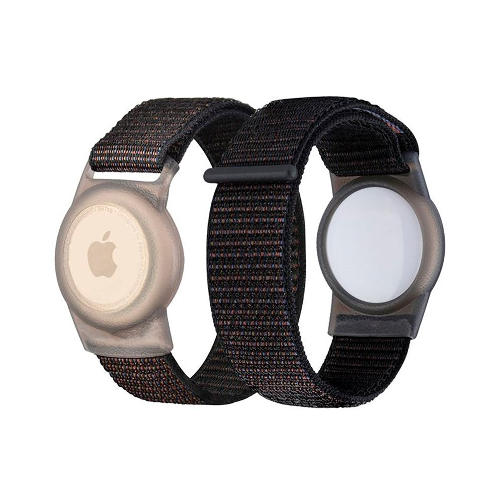 Apple Airtag Nylon Skyddsfodral m. Rem - Svart