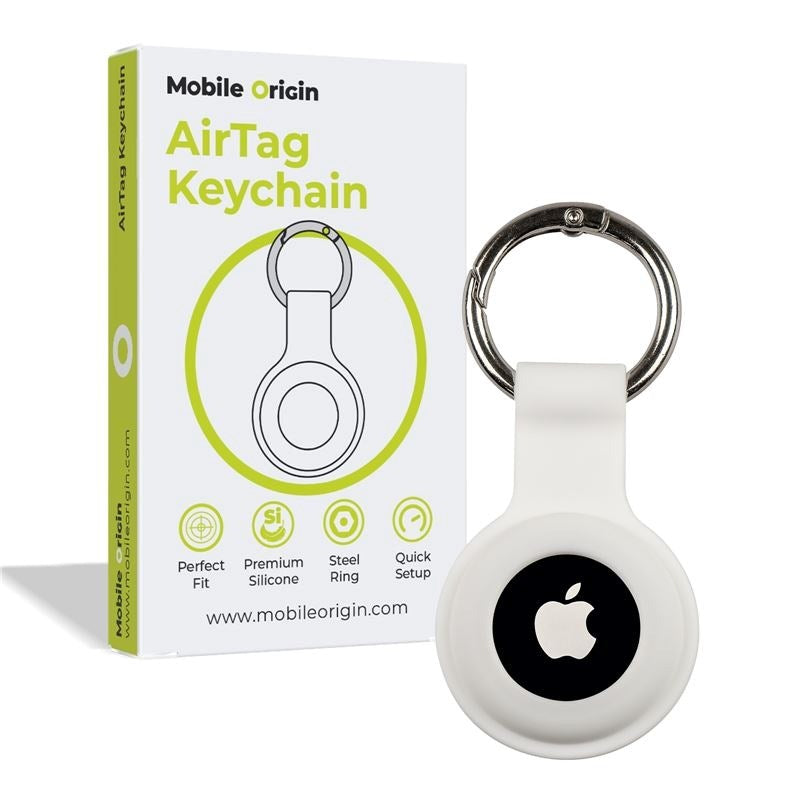 Mobile Origin AirTag 1. & 2. Gen. Nyckelring - Vit