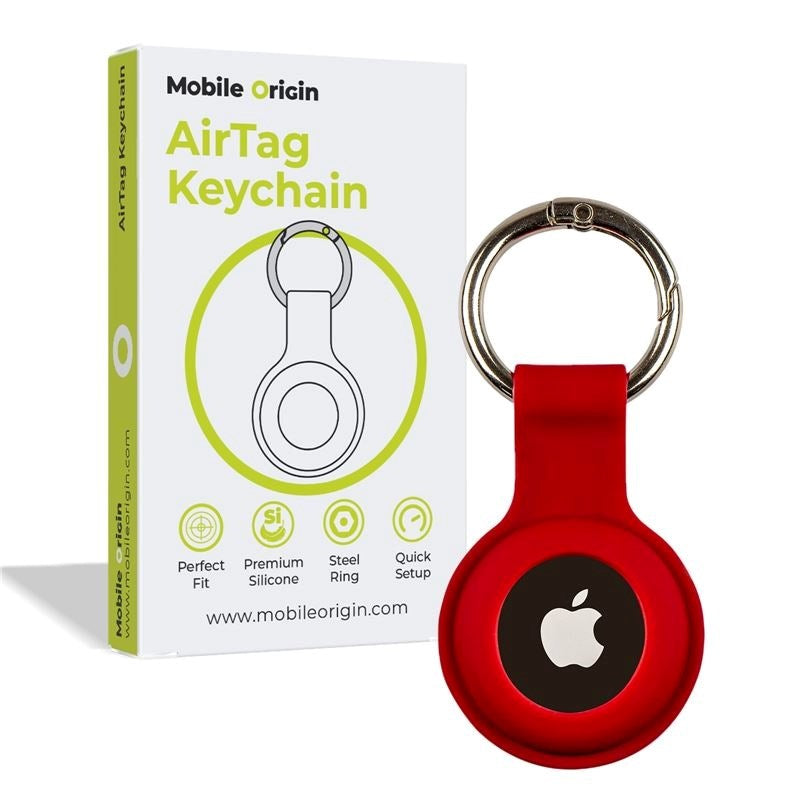 Mobile Origin AirTag 1. & 2. Gen. Nyckelring - Röd