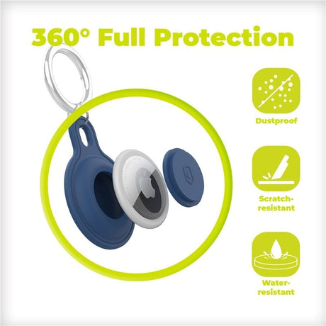 Mobile Origin Silikon AirTag Hållare med Nyckelring - Blå