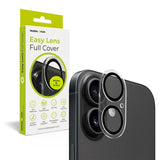 iPhone 16 / 16 Plus Mobile Origin Härdat Glas Kameralinsskydd - Genomskinlig / Svart Kant