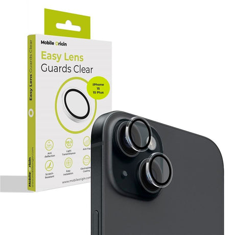 iPhone 15 / 15 Plus Mobile Origin Easy Lens Guard - Kameralinsskydd - Genomskinlig