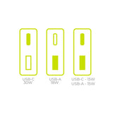 Mobile Origin MO16 30W Slim Väggladdare m. 1x USB-C & 1x USB-A - Vit