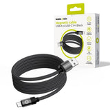 Mobile Origin Magnetisk USB-A till USB-C Kabel - 1m - Svart