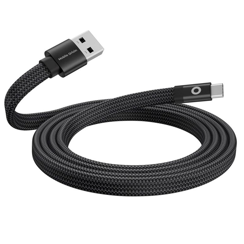 Mobile Origin Platt Magnetisk USB-A till USB-C Kabel - 1m - Svart
