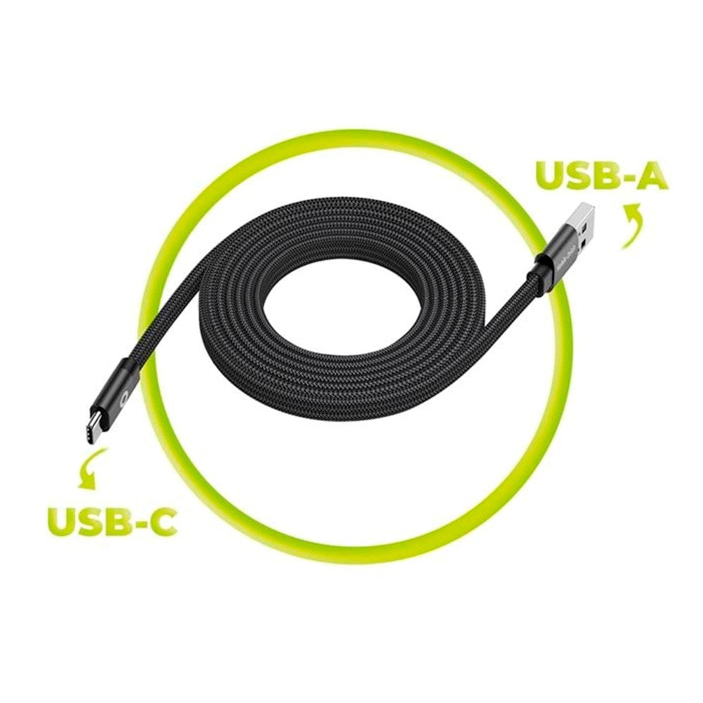 Mobile Origin Platt Magnetisk USB-A till USB-C Kabel - 1m - Svart