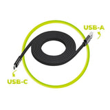 Mobile Origin Platt Magnetisk USB-A till USB-C Kabel - 1m - Svart