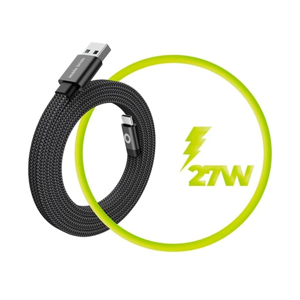 Mobile Origin Platt Magnetisk USB-A till USB-C Kabel - 1m - Svart