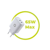 Mobile Origin GaN 65W Väggladdare med 2 x USB-C - Vit