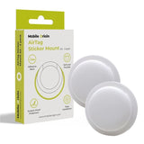 Mobile Origin Silikon AirTag 1. & 2. Gen. Hållare med Självhäftande Baksida - 2 st. - Vit