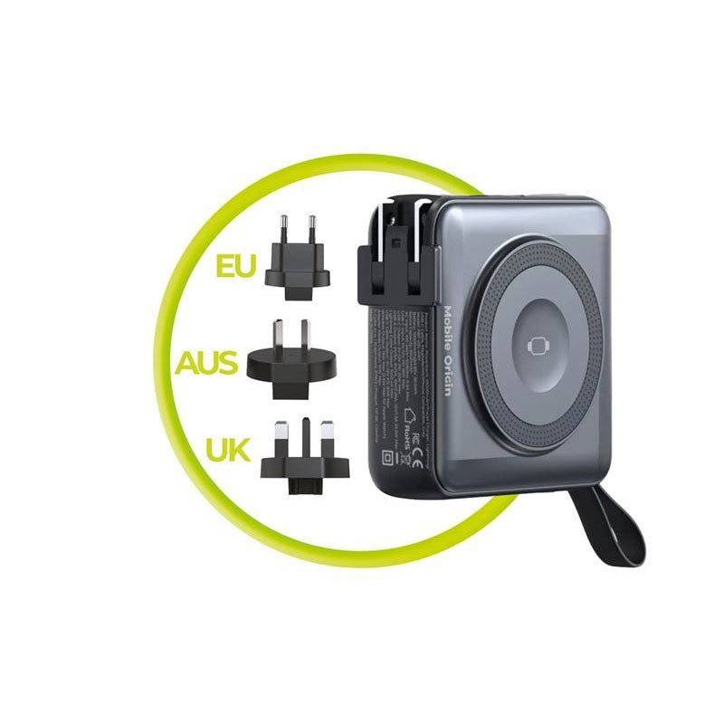 Mobile Origin PowerBank Reseladdare 10.000 mAh – MagSafe Kompatibel – Svart