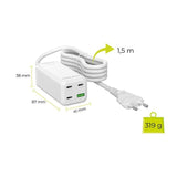Mobile Origin 100W USB-C-Hubb med USB-A & Schuko-Kontakt - Vit