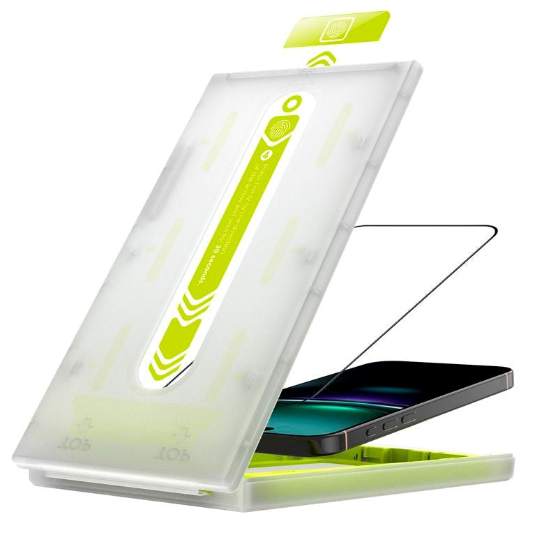 iPhone 17 Mobile Origin Screen Guard Skärmskydd med Monteringslåda - 2 st. - Genomskinlig / Svart Kant