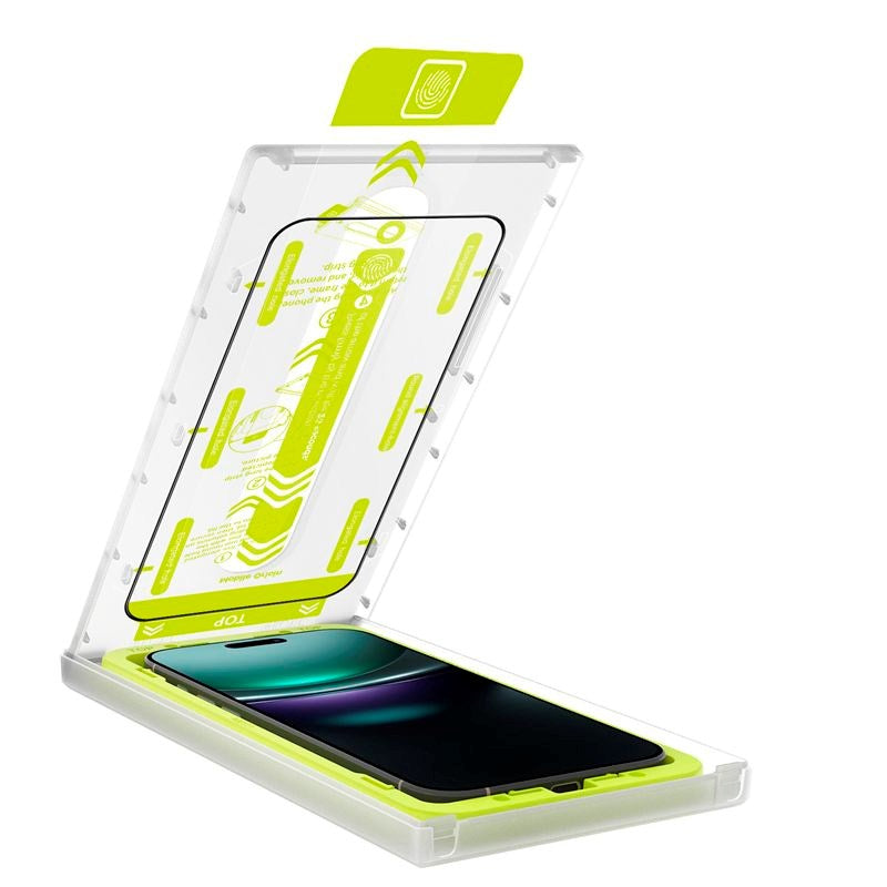 iPhone 17 Pro Max Mobile Origin Screen Guard Skärmskydd med Monteringslåda - 2 st. - Genomskinlig / Svart Kant