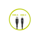 Mobile Origin 66W USB-A till USB-C Kabel med Skärm - 1,5 m - Svart