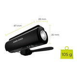 Mobile Origin 5000 mAh PowerBank m. Ficklampa & USB-C Kabel - Svart