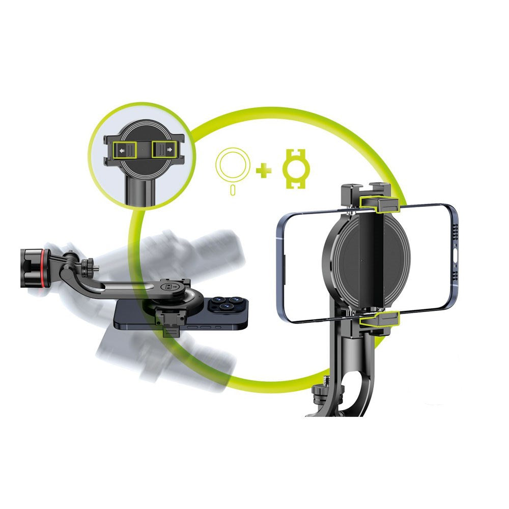 Mobile Origin 2-i-1 Magnetisk Tripod Selfie Stång – MagSafe Kompatibel – Svart