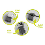 Mobile Origin 30W 20 000mAh Powerbank med USB-C & Trådlös Laddning - MagSafe Kompatibel - Grå