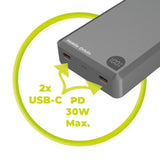 Mobile Origin 30W 20 000mAh Powerbank med USB-C & Trådlös Laddning - MagSafe Kompatibel - Grå