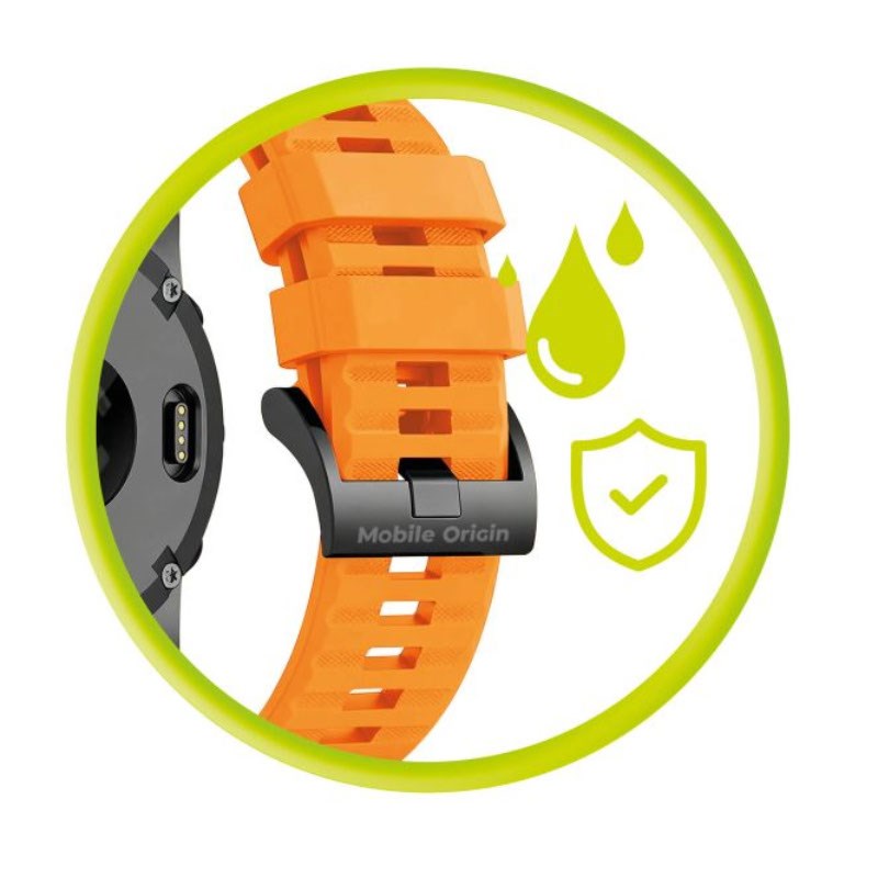 Mobile Origin Universal Garmin Rem (26 mm QuickFit) - Silikon - Orange