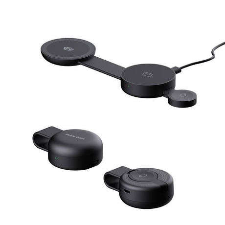 Mobile Origin 3-i-1 Hopfällbar Trådlös Qi2 Laddare för Smartphone / Apple Watch / Hörlurar - 25W - Svart