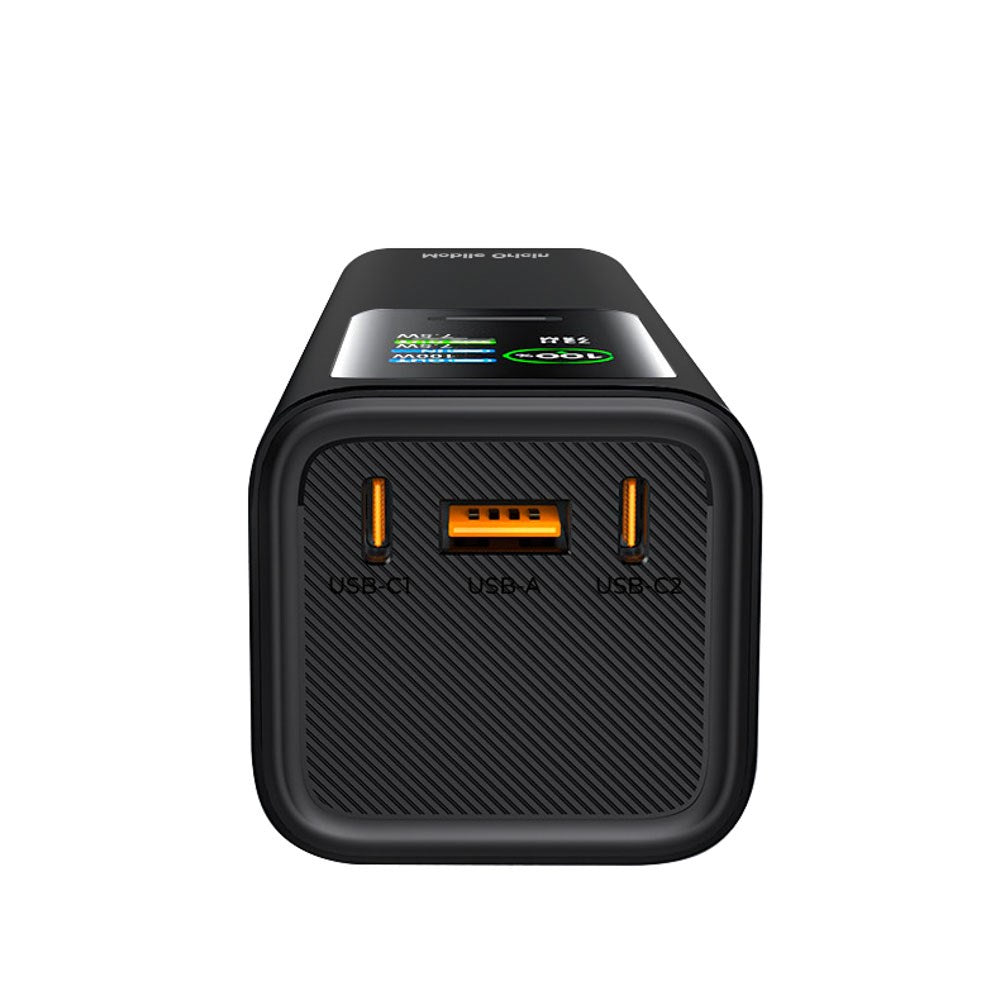 Mobile Origin 165W PowerBank m. Display & Ficklampa - 2x USB-C & 1x USB-A - 30.000 mAh - Svart