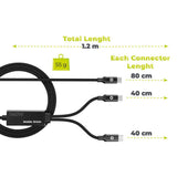 Mobile Origin CB10 140W Dubbelt USB-C till USB-C Kabel - 1.2m - Svart