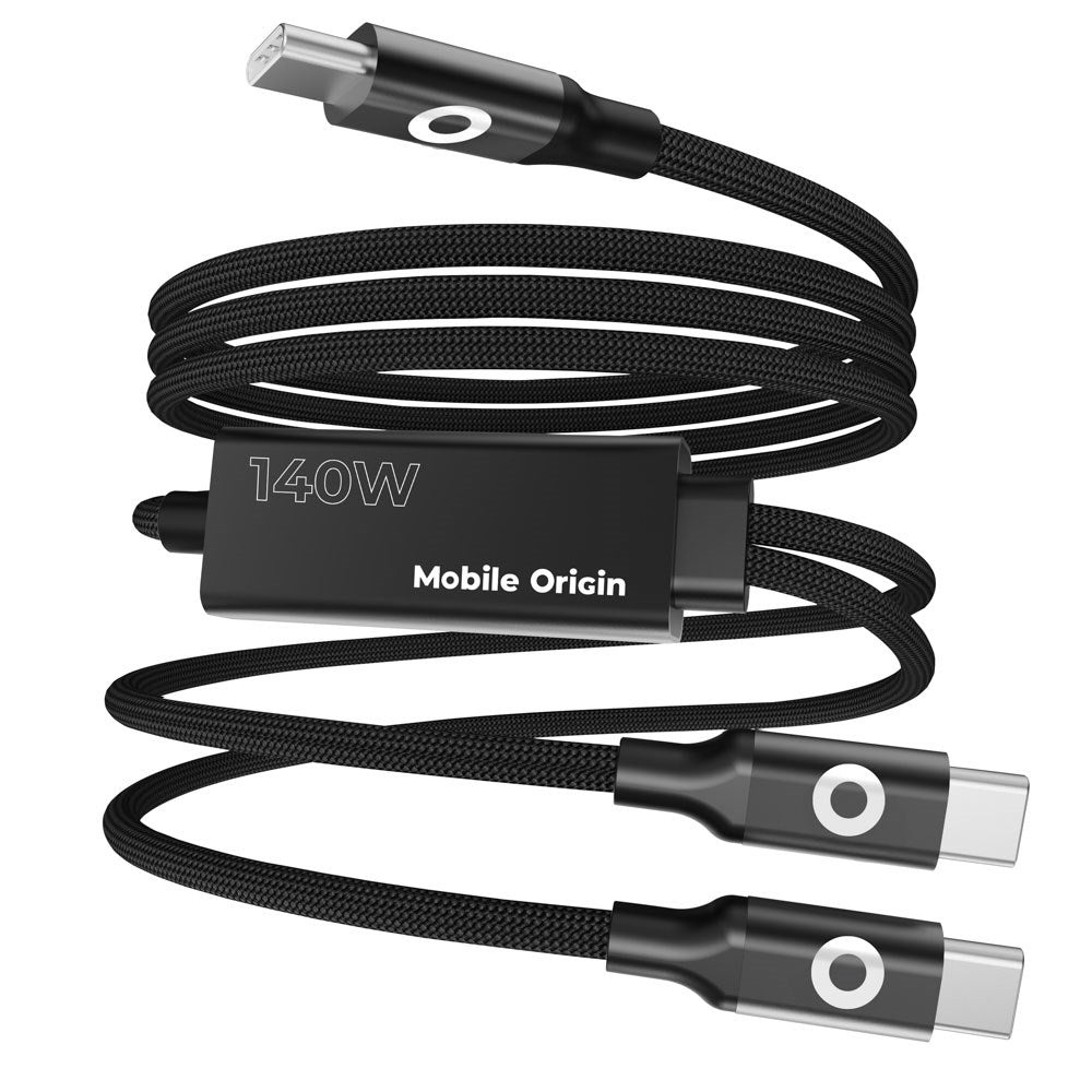 Mobile Origin CB10 140W Dubbelt USB-C till USB-C Kabel - 1.2m - Svart