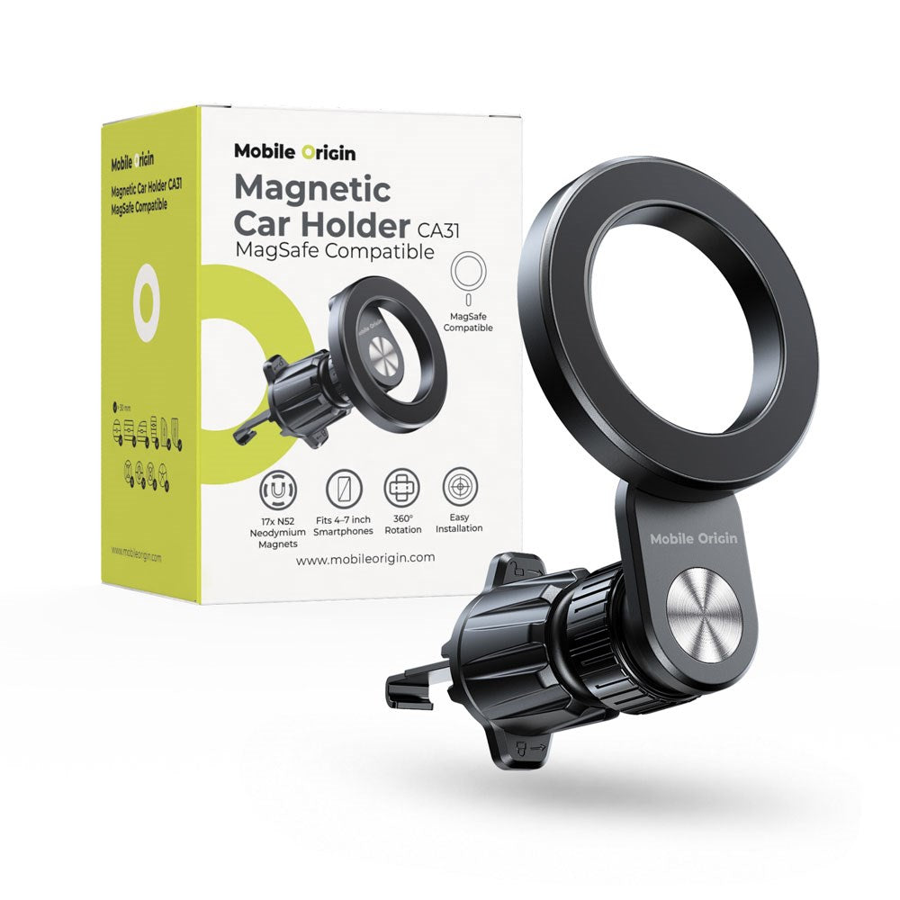 Mobile Origin CA31 Magnetisk Mobilhållare för Bil - MagSafe Kompatibel - Svart
