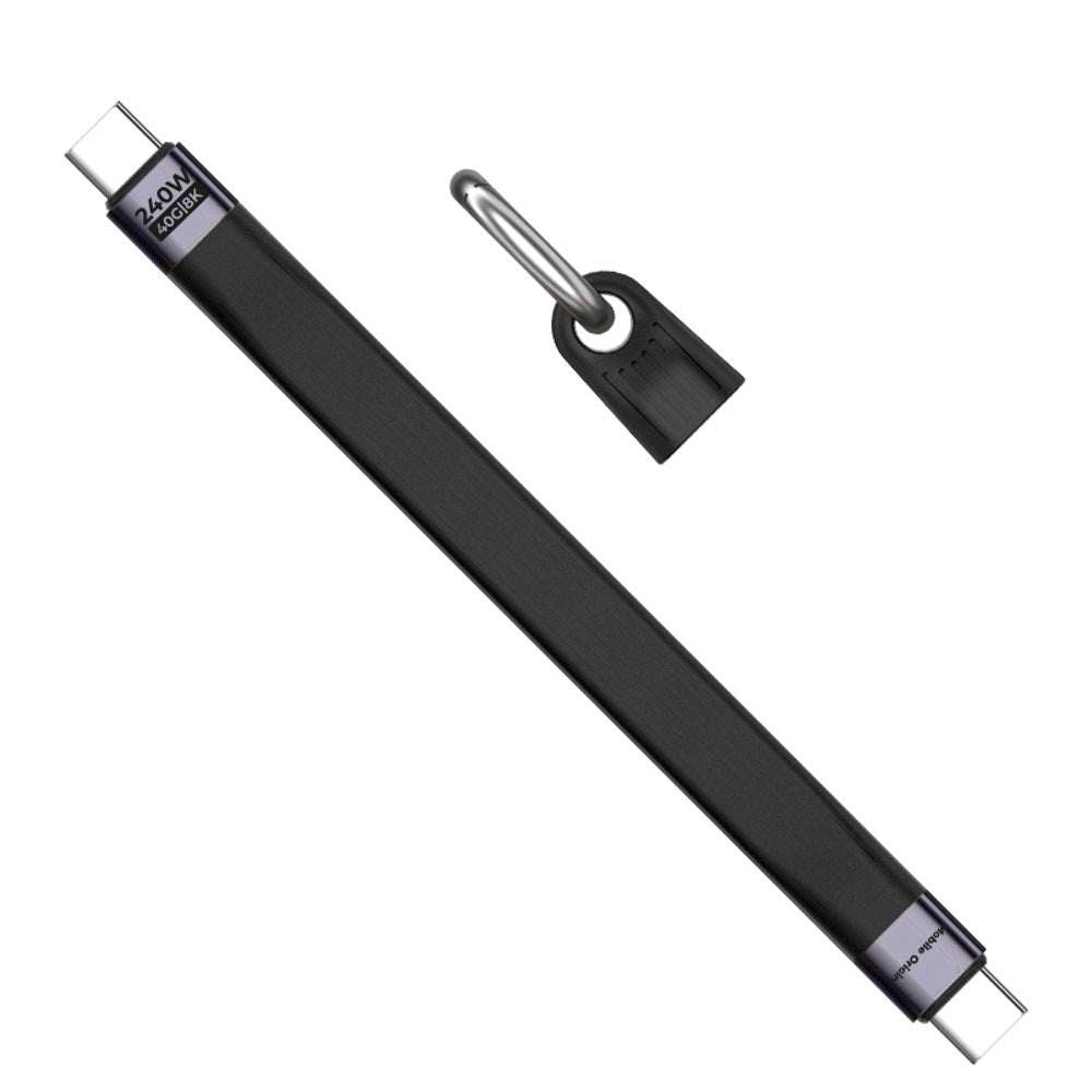 Mobile Origin 240W USB-C till USB-C Nyckelringskabel - 13cm - Svart