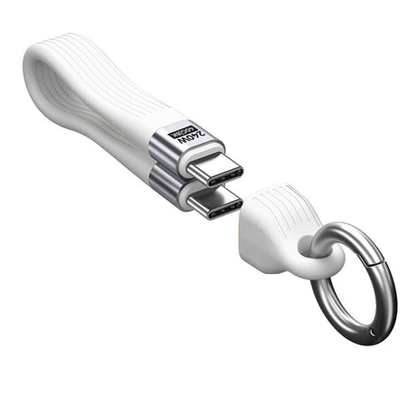 Mobile Origin 240W USB-C till USB-C Nyckelringskabel - 13cm - Vit