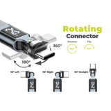 Mobile Origin 240W Display 540° Roterbar USB-C till USB-C Kabel - 1m - Svart