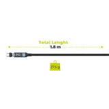 Mobile Origin 240W Display 540° Roterbar USB-C till USB-C Kabel - 1.8m - Svart