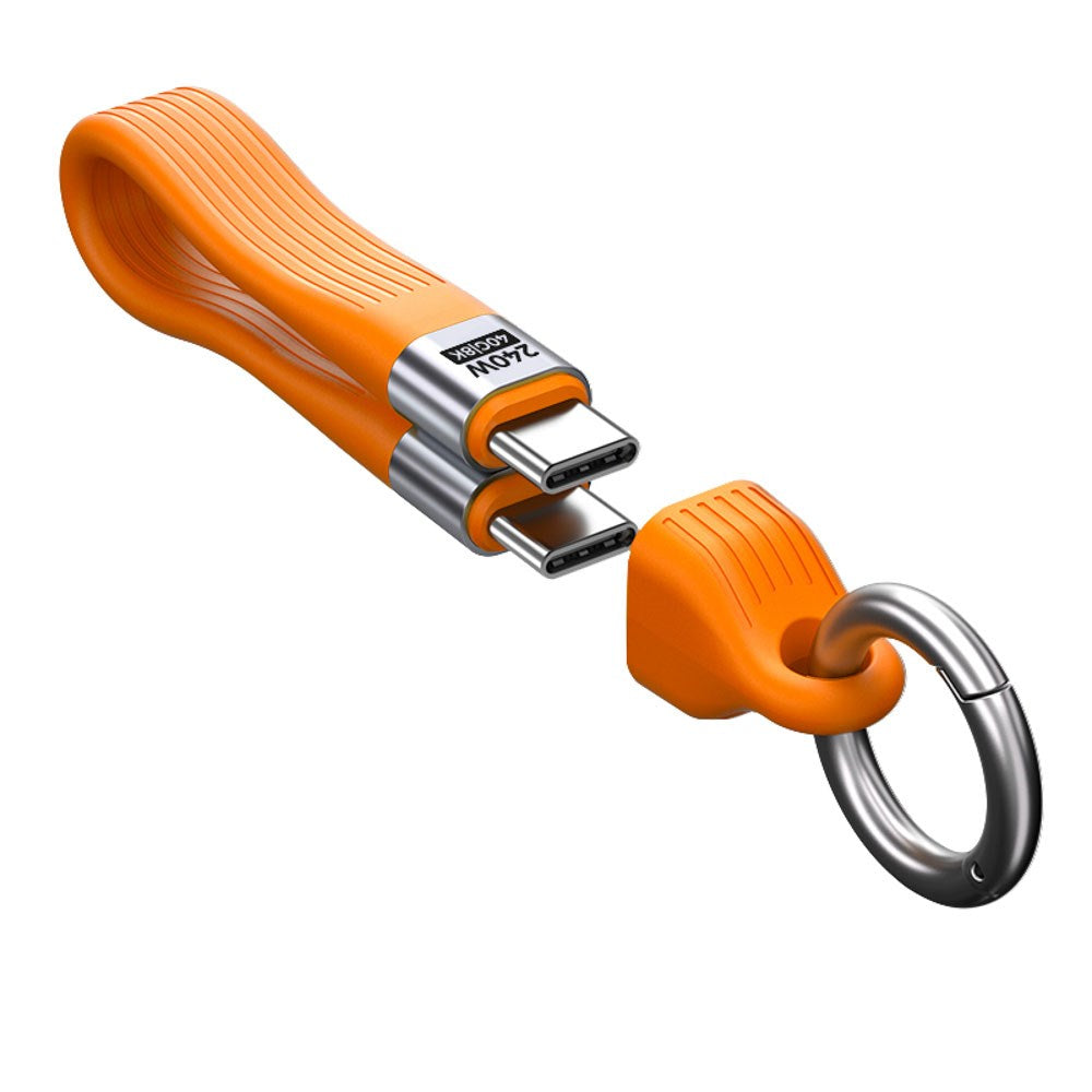 Mobile Origin 240W USB-C till USB-C Nyckelringskabel - 13cm - Orange