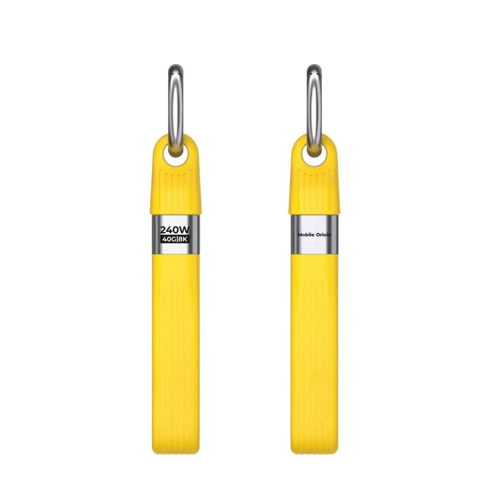 Mobile Origin 240W USB-C till USB-C Nyckelringskabel - 13cm - Gul